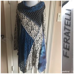 Feratelli Mixed Print Cowl Neck Dress/tunic